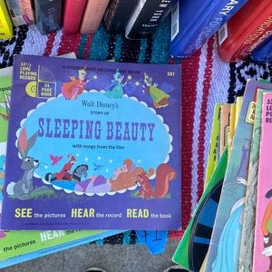 Vintage Disney Sleeping Beauty 45 record and storybook